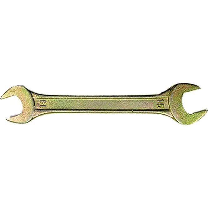 Ключ рожковый, 8х9 мм, желтый цинк Сибртех - фото 1