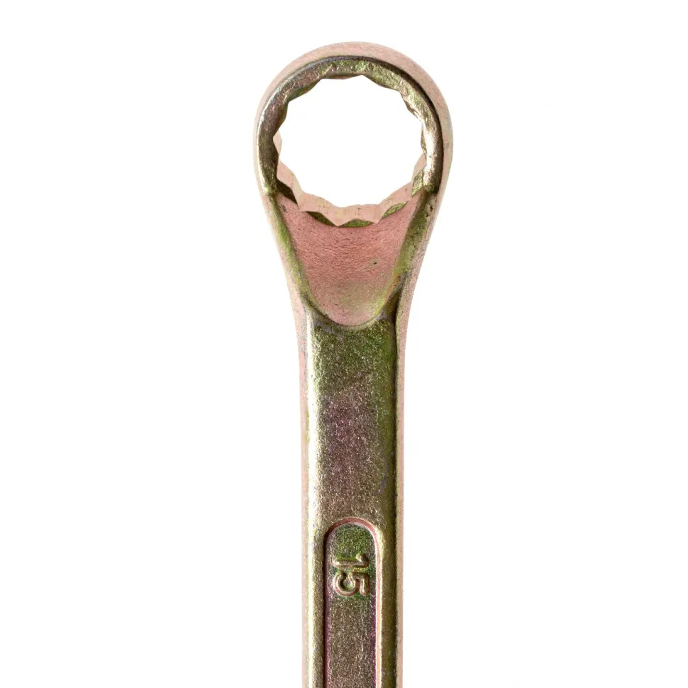 Ключ накидной, 14х15 мм, желтый цинк Сибртех - фото 3