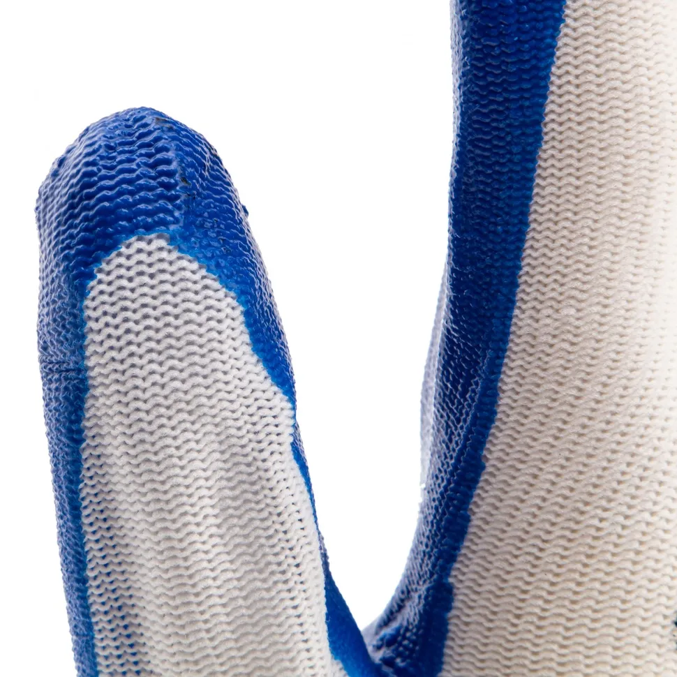 Перчатки полиэфирные с синим нитрильным покрытием, размер L, 15 класс вязки - фото 5