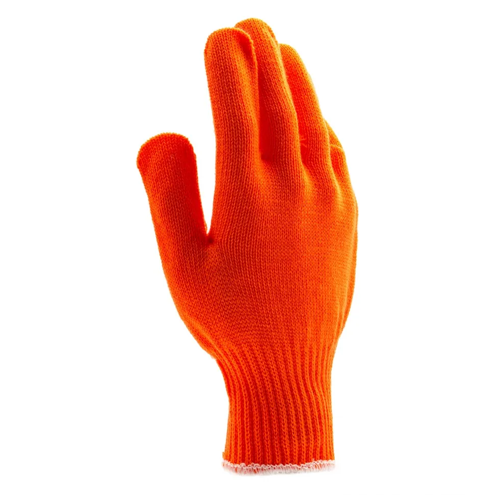 Перчатки трикотажные Сибртех акрил, ПВХ гель, Протектор, оранжевый, оверлок Россия - фото 2