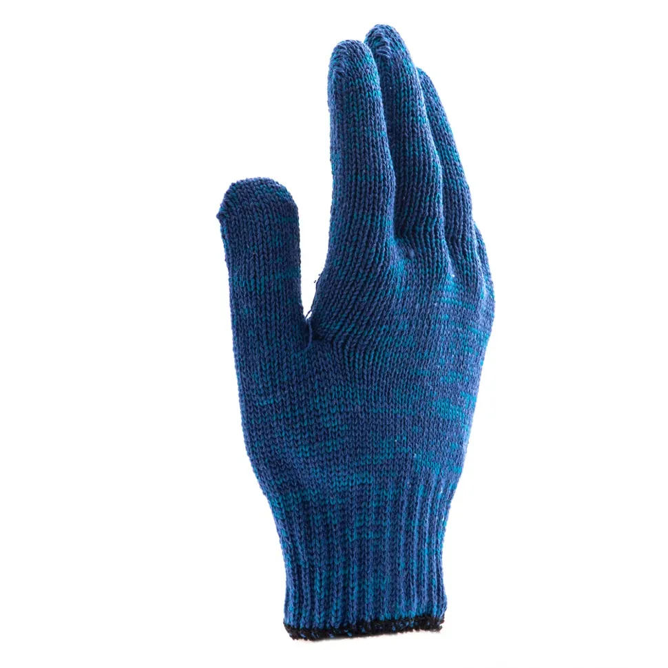 Перчатки трикотажные Сибртех усиленные, гелевое ПВХ-покрытие, 7 класс, синие Россия - фото 2