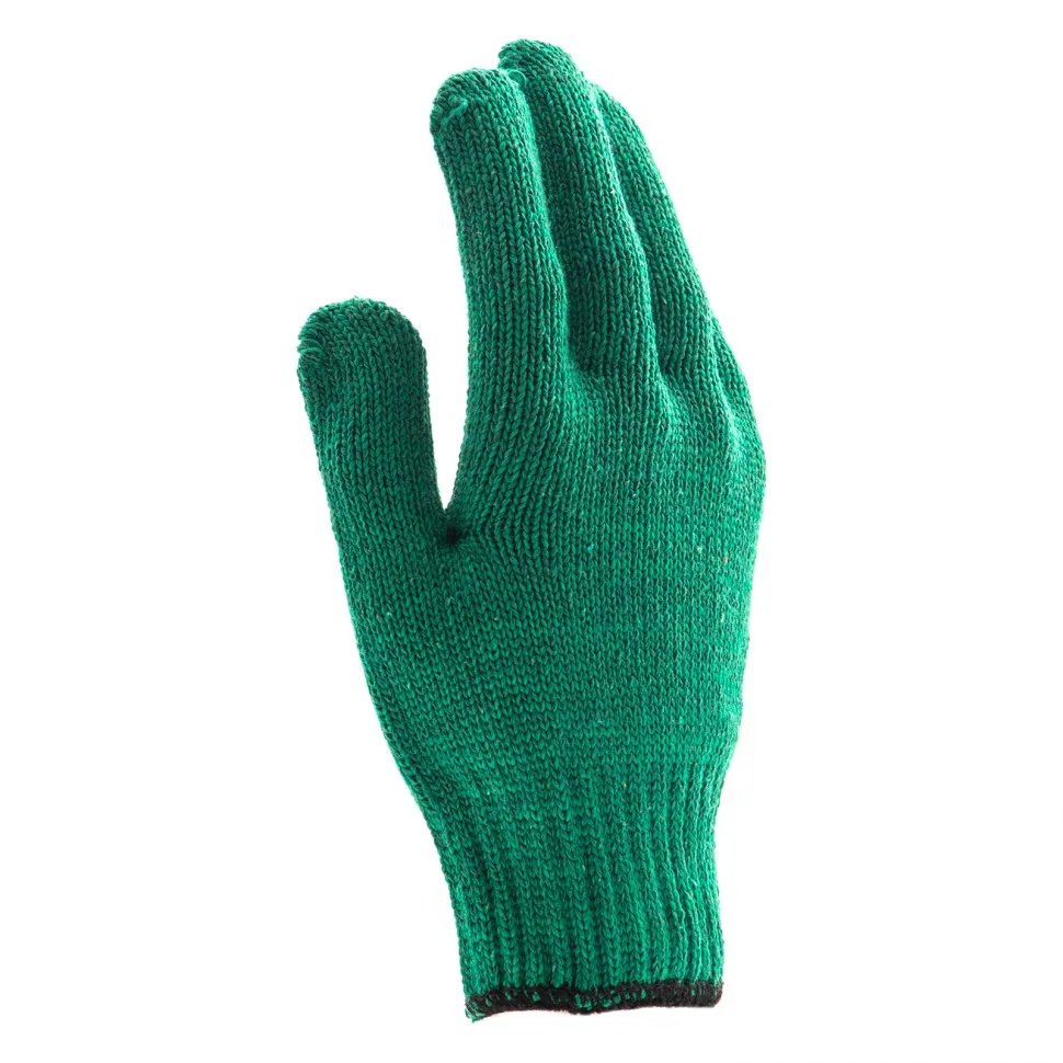 Перчатки трикотажные Сибртех усиленные, гелевое ПВХ-покрытие, 7 класс, зеленые Россия - фото 2