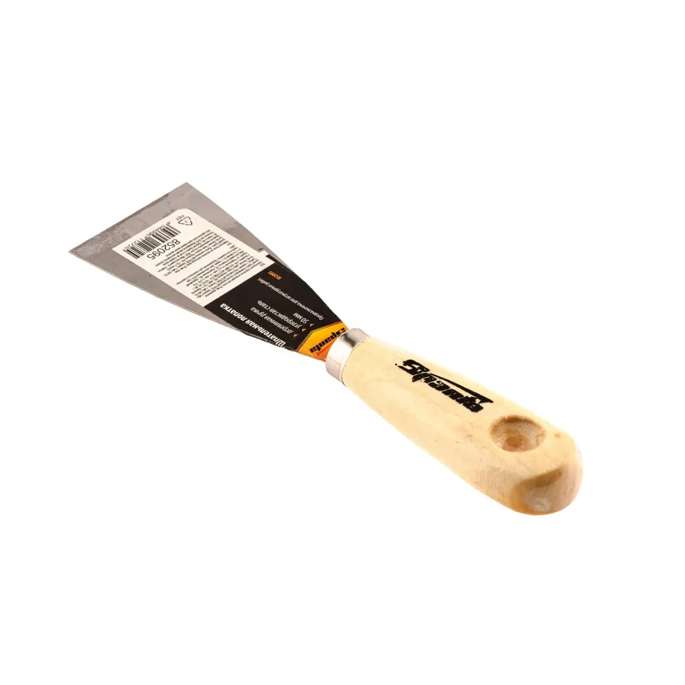 Шпательная лопатка из углеродистой стали, 50 мм, деревянная ручка Sparta - фото 2