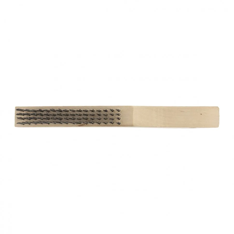 Щетка зачистная четырехрядная, закаленная прямая проволока с деревянной ручкой Сибртех - фото 2