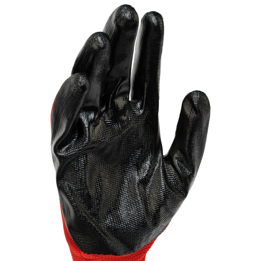 Перчатки полиэфирные с чёрным нитрильным покрытием, размер 9, 13 класс вязки// Stels - фото 4