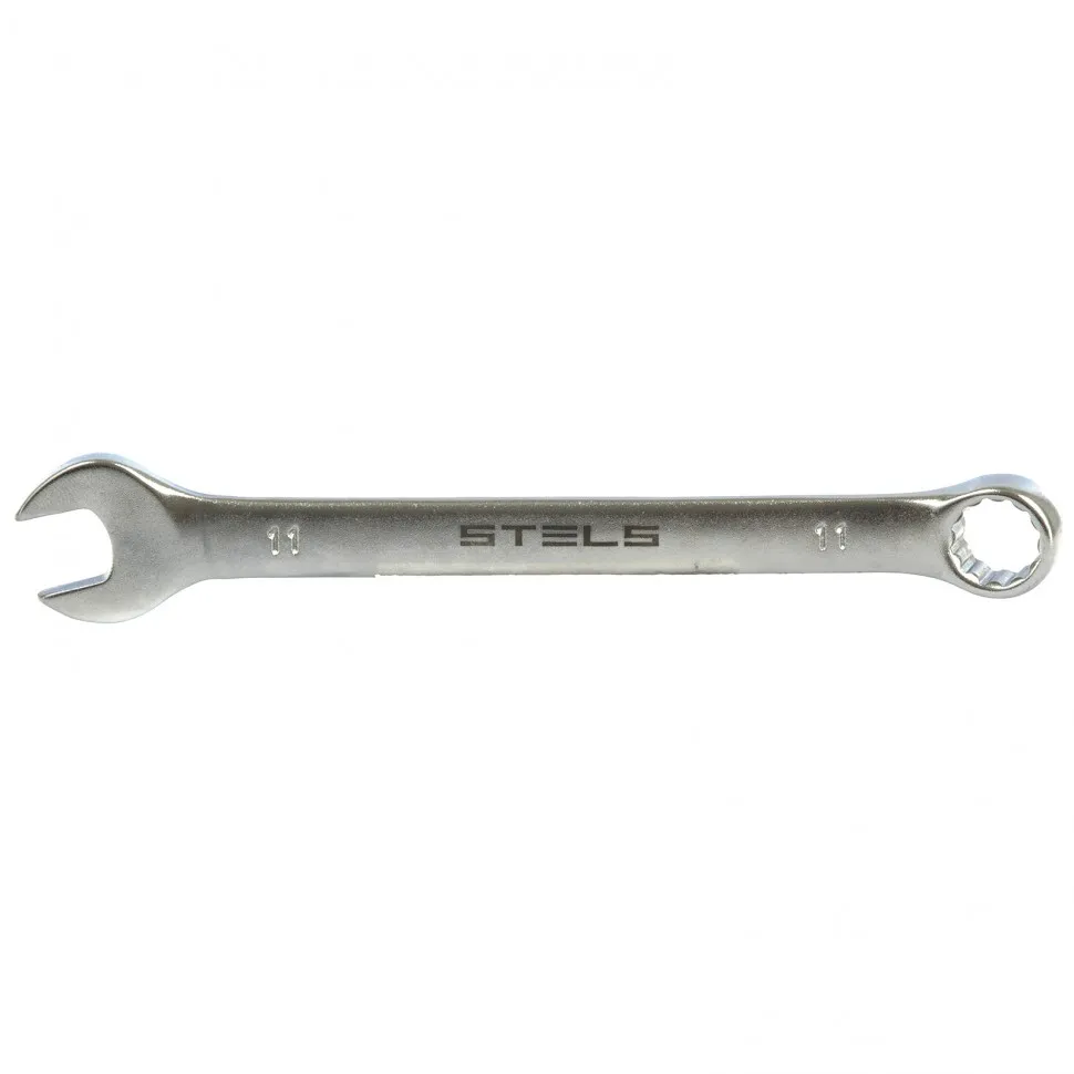 Ключ комбинированный, 11 мм, CrV, матовый хром Stels - фото 1