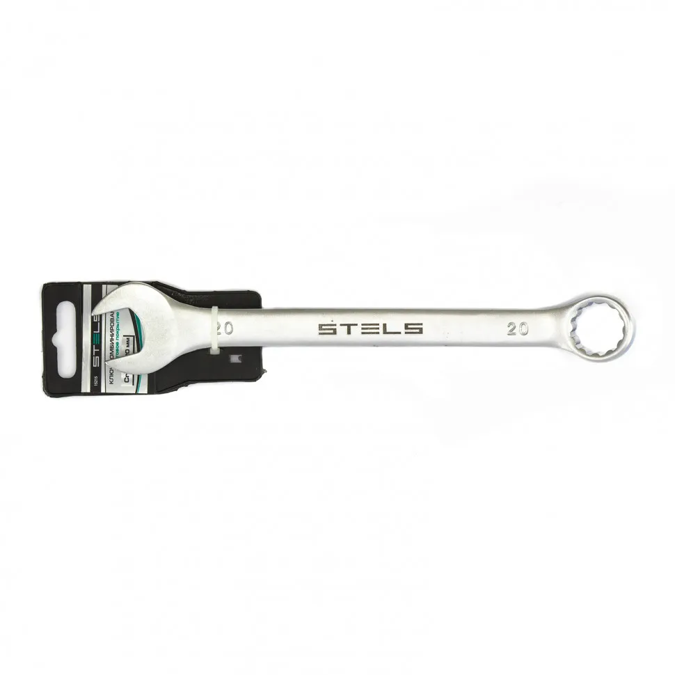 Ключ комбинированный, 20 мм, CrV, матовый хром Stels - фото 2