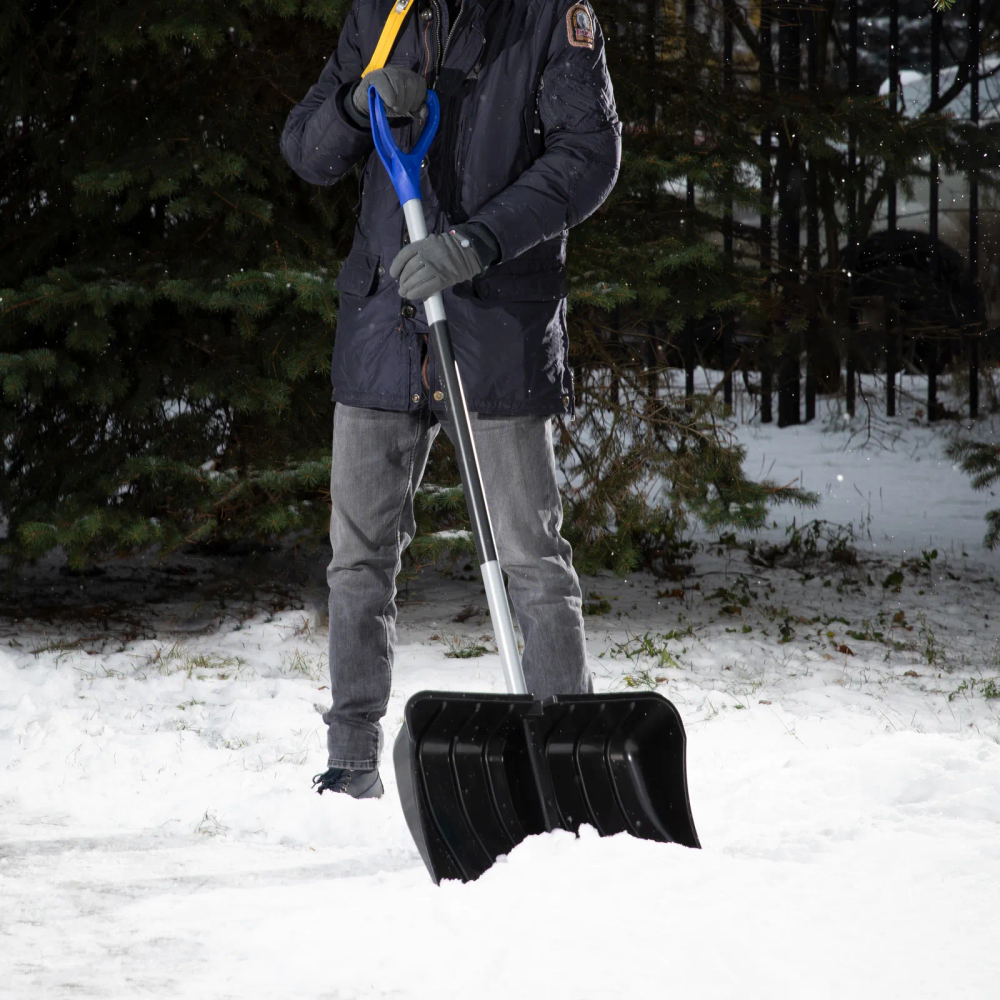 Лопата для уборки снега пластиковая, 540 х 375 х 1520 мм, стальной черенок,стальная планка, Palisad - фото 10