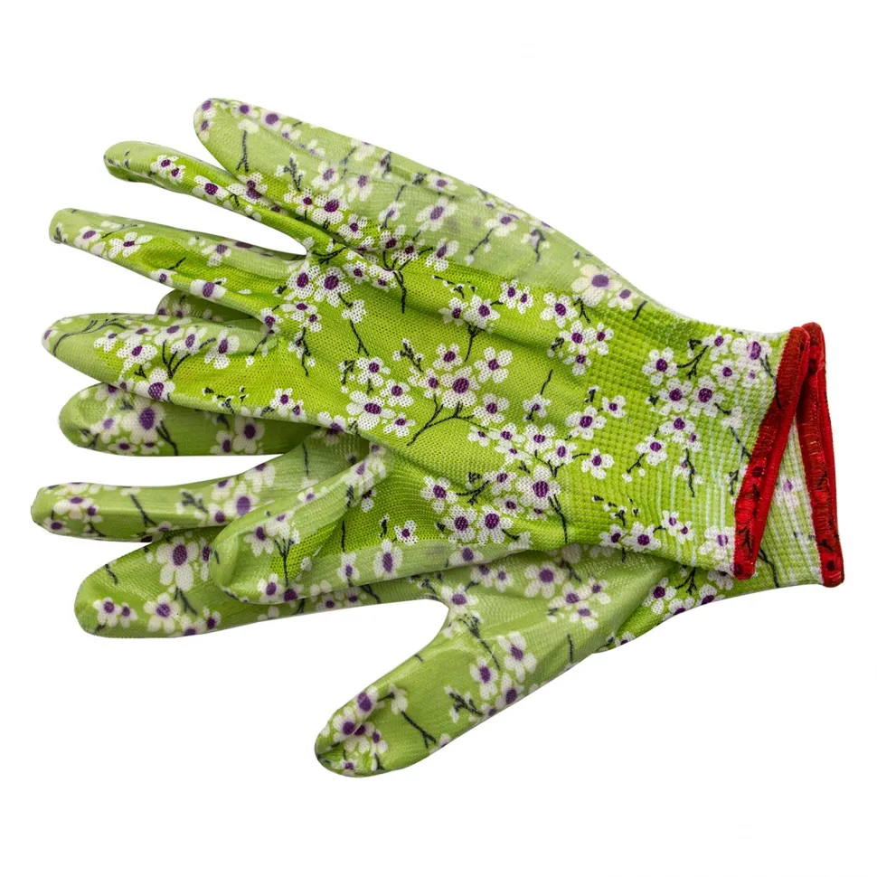 Перчатки садовые из полиэстера с нитрильным обливом, MIX цветов, M Palisad - фото 4