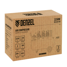 Компрессор безмасляный малошумный Denzel  DLS 2250/100, 2250 Вт, 3x750, 100 л, 410 л/мин блок управл - фото 19