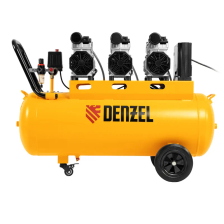 Компрессор безмасляный малошумный Denzel  DLS 2250/100, 2250 Вт, 3x750, 100 л, 410 л/мин блок управл - фото 3