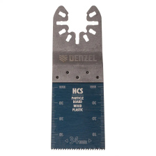 Насадка для МФИ Denzel режущая пазовая прямая, HCS, по дереву, 34х1.4 мм, мелкий зуб - фото 3
