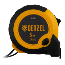 Рулетка Denzel 5мх25мм, двухкомп. корпус, кнопка-пауза - фото 2