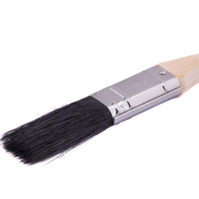 Кисть плоская MTX натуральная черная щетина, деревянная ручка 3/4 - фото 2