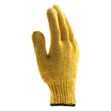 Перчатки трикотажные Сибртех усиленные, гелевое ПВХ-покрытие, 7 класс, желтые Россия - фото 2