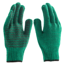 Перчатки трикотажные Сибртех усиленные, гелевое ПВХ-покрытие, 7 класс, зеленые Россия - фото 1