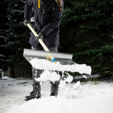 Лопата для уборки снега тротуарная, алюминиевая, 600х400х1420, деревянный черенок, Россия, Сибртех - фото 8