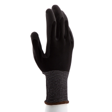 Перчатки трикотажные Сибртех с черным полиуретановым покрытием, размер L, 15 класс вязки - фото 2