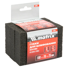 Губка для шлифования Matrix 100х70х25 мм, мягкая, 3 шт, P 60/80, P 60/100, P 80/120 - фото 1