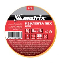 Изолента ПВХ, 19 ммх20 м, желтая, 150 мкм Matrix - фото 2