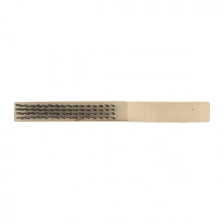 Щетка зачистная четырехрядная, закаленная прямая проволока с деревянной ручкой Сибртех - фото 2