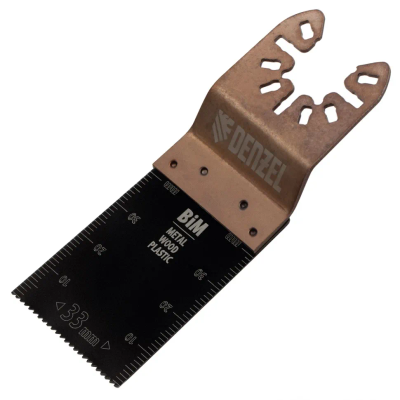 Насадка для МФИ Denzel режущая пазовая прямая, BiM, по металлу и дереву, 33 x 1.4 мм, мелкий зуб - фото 1
