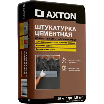 Штукатурка цементная Axton 25 кг - фото 1