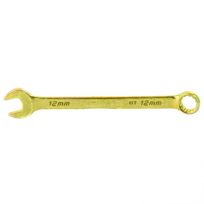 Ключ комбинированный Сибртех 12 мм, желтый цинк - фото 1