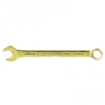 Ключ комбинированный Сибртех 14 мм, желтый цинк - фото 1