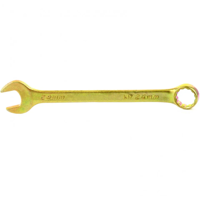 Ключ комбинированный Сибртех 24 мм, желтый цинк - фото 1