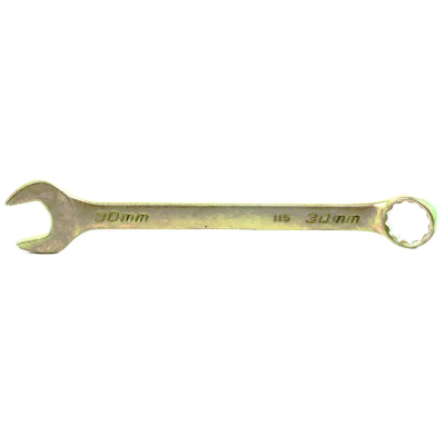 Ключ комбинированный Сибртех 30 мм, желтый цинк - фото 1