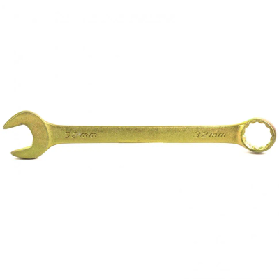 Ключ комбинированный Сибртех 32 мм, желтый цинк - фото 1