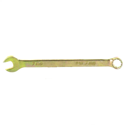 Ключ комбинированный Сибртех 7 мм, желтый цинк - фото 1