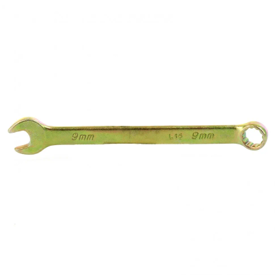 Ключ комбинированный Сибртех 9 мм, желтый цинк - фото 1