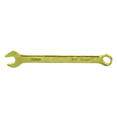 Ключ комбинированный Сибртех 10 мм, желтый цинк - фото 1