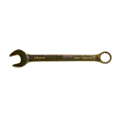Ключ комбинированный Сибртех 19 мм, желтый цинк - фото 1