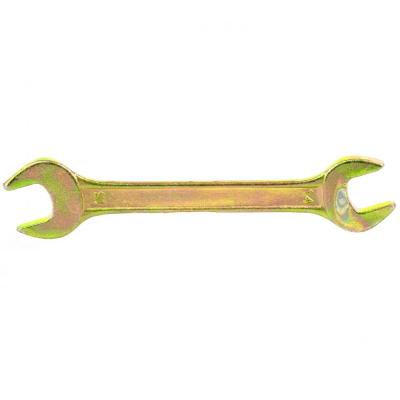 Ключ рожковый, 14х15 мм, желтый цинк Сибртех - фото 1