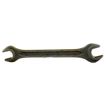 Ключ рожковый, 10х12 мм, CrV, фосфатированный, ГОСТ 2839 Сибртех - фото 1