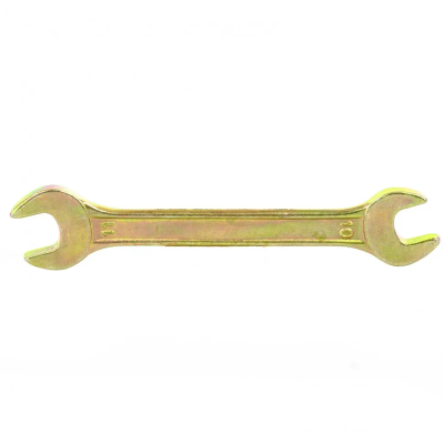 Ключ рожковый, 10х11 мм, желтый цинк Сибртех - фото 1