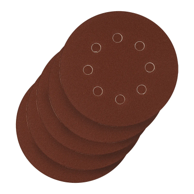 Круг абразивный на ворсовой подложке под липучку, перфорированный, P 150, 125 мм, 5 шт Сибртех - фото 1