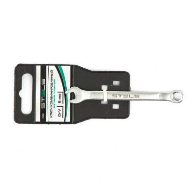 Ключ комбинированный, 6 мм, CrV, матовый хром Stels - фото 1