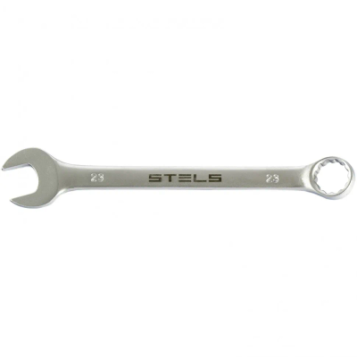 Ключ комбинированный, 23 мм, CrV, матовый хром Stels - фото 1