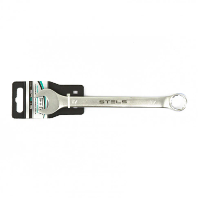 Ключ комбинированный, 17 мм, CrV, матовый хром Stels - фото 1