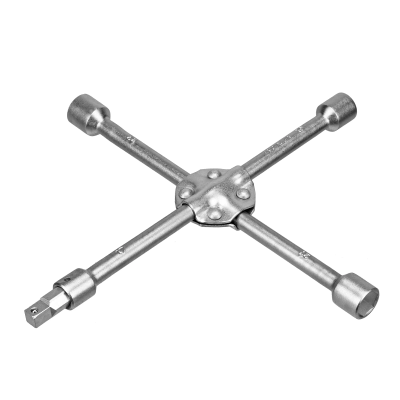 Ключ-крест баллонный, 17 х 19 х 21 х 22 мм, под квадрат 1/2, усиленный, с переходником на 1/2 Stels - фото 1