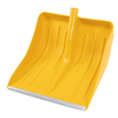 Лопата для уборки снега пластиковая Сибртех 420х425 мм (желтая, без черенка) - фото 1