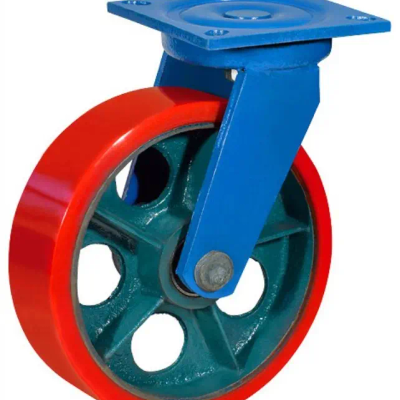 Сверхбольшегрузное полиуретановое колесо SHpo95 300 мм, 1000 кг поворотное 1007628 - фото 1