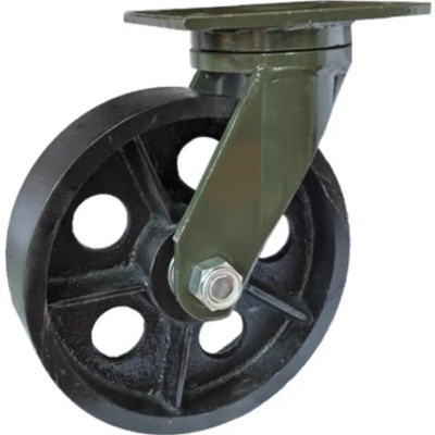Сверхбольшегрузное стальное колесо без резины поворотное SHs80 200мм, 2000 кг 1007640 - фото 1