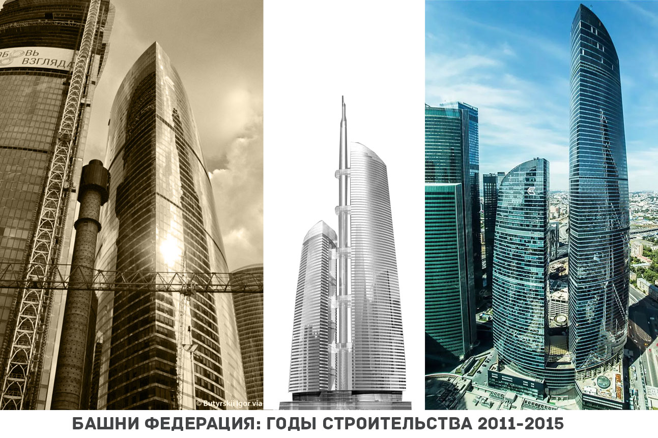 Строительство башен Федерация в Москве