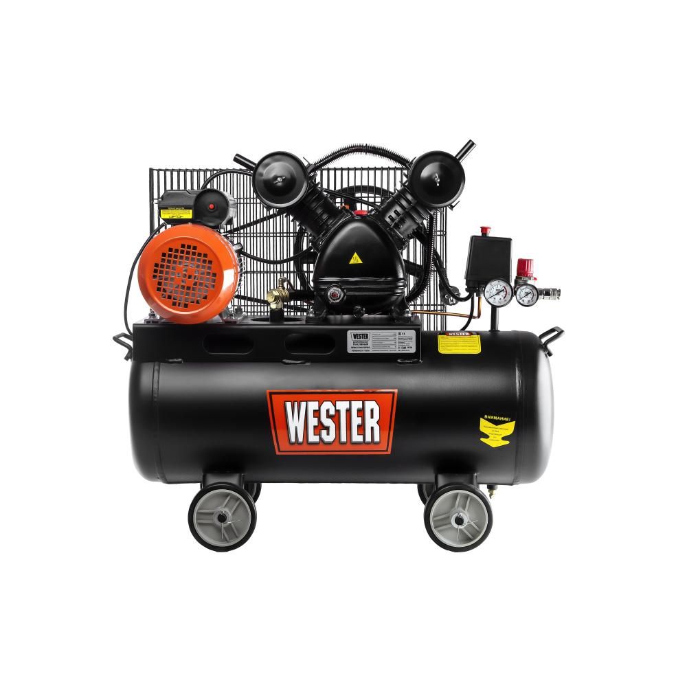 Компрессор WESTER WBK2200/50PRO ременной привод, поршневой масляный, 2200 Вт, 340л/мин, 8бар - фото 2