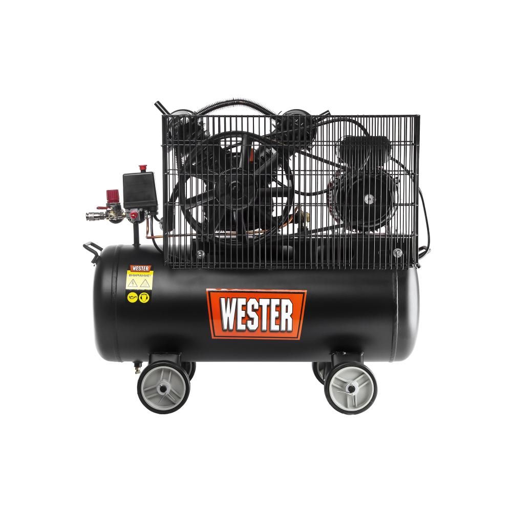 Компрессор WESTER WBK2200/50PRO ременной привод, поршневой масляный, 2200 Вт, 340л/мин, 8бар - фото 3